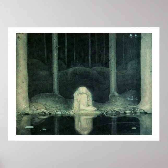 Poster John Bauer Princesse Tuvstarr Cherche Son Coeur (Devant)