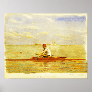 Poster John Biglin in a Single Scull by Thomas Eakins