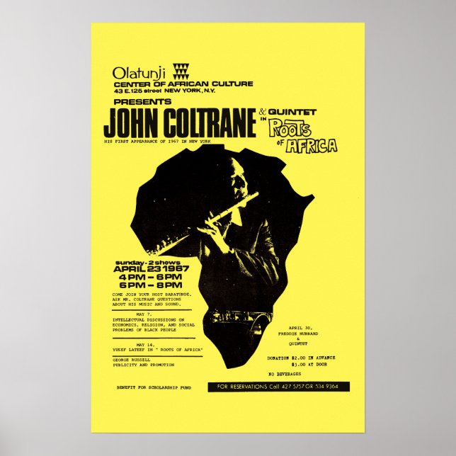 Poster John Coltrane Olatunji Jazz Vintage (Devant)