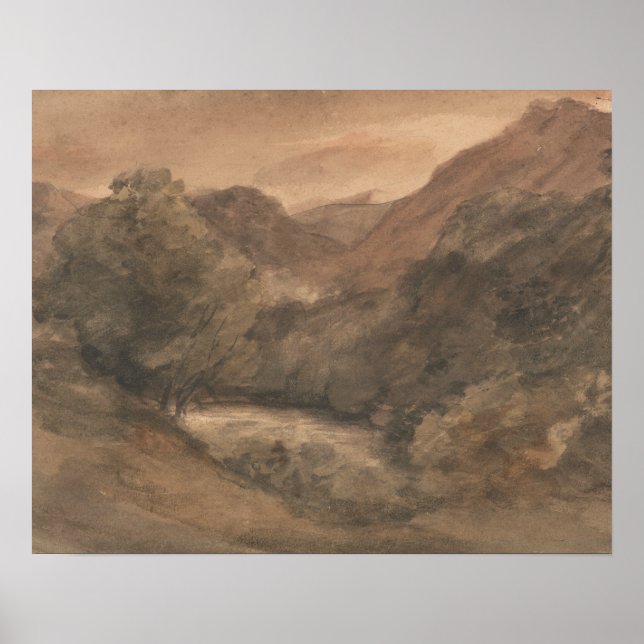 Poster John Constable - Borrowdale- Soirée après une amen (Devant)