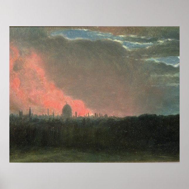 Poster John Constable | Fire dans les lacs de Londres fro (Devant)