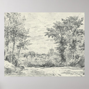Poster John Constable   l'entrée dans Gillingham, Dor