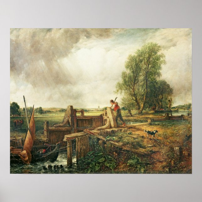 Poster John Constable | Un bateau passant par une serrure (Devant)