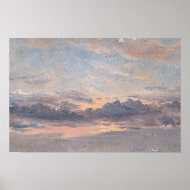 Poster John Constable - Une étude sur le nuage, coucher d (Devant)