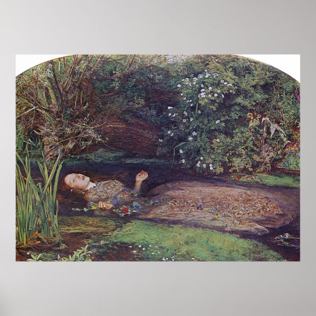 Poster John Everett Millais Ophelia (Devant)