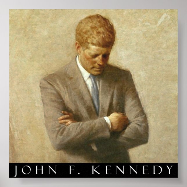 Poster John F. Kennedy Portrait Sur Toile (Devant)