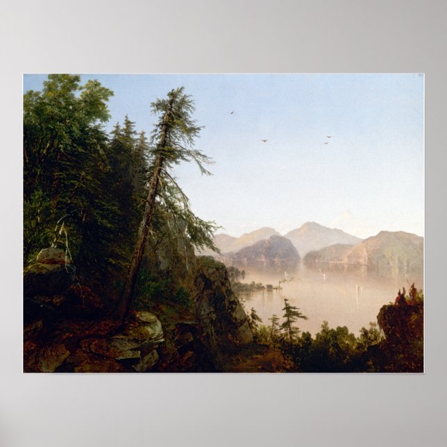 Poster John Frederick Kensett Le long de l'Hudson (Devant)