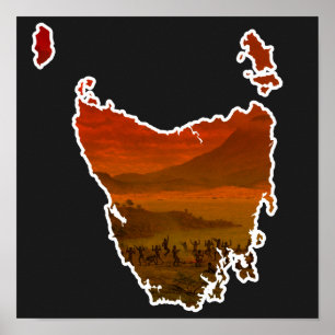 Poster John Glover Van Diemen's Land Tasmanie Autochtone