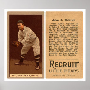 Poster John J McGraw Giants Baseball 1911