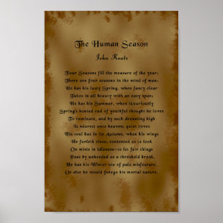 Poster John Keats, La saison humaine