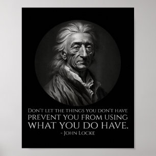 Poster John Locke Citation - Philosophie politique Clical