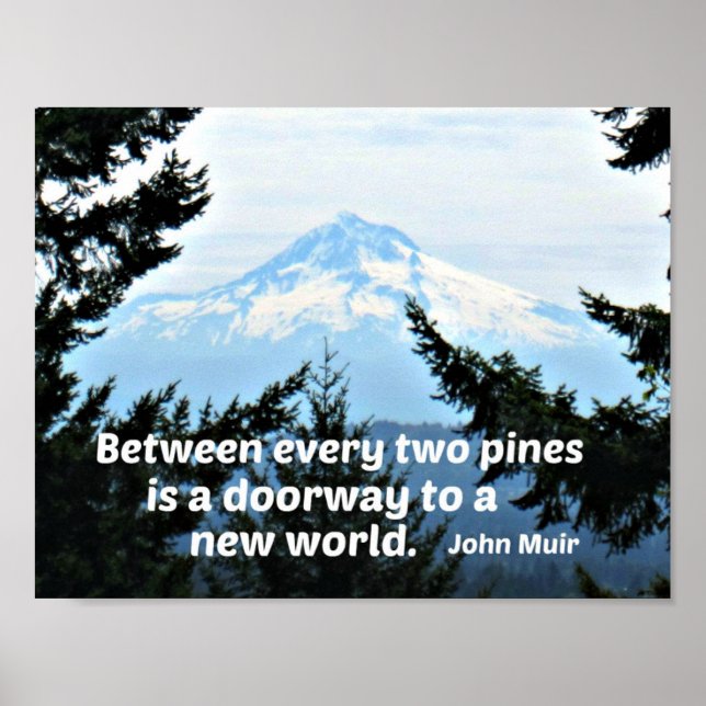Poster John Muir : "Entre deux pins est une porte" (Devant)