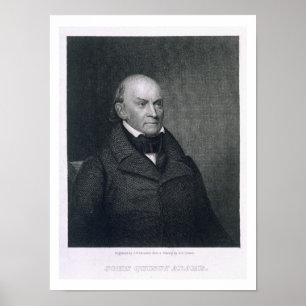 Poster John Quincy Adams, gravé par John Wesley Paradis