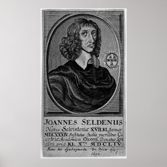 Poster John Selden, 1672 (Devant)