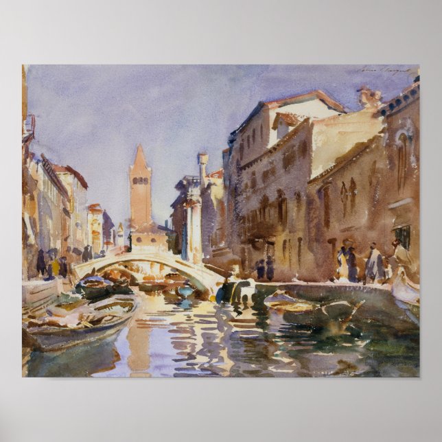 Poster John Singer Sargent - Canal vénitien (Devant)