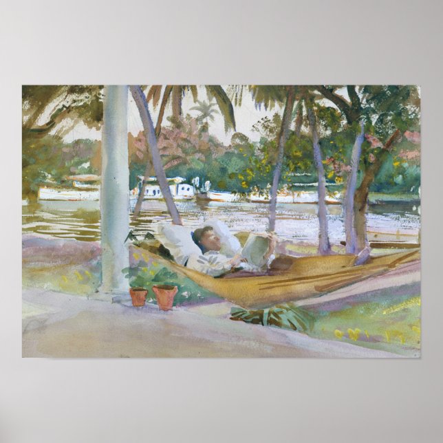 Poster John Singer Sargent - Figure à Hammock, Floride (Devant)