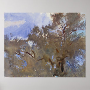 Poster John Singer Sargent - Les arbres contre Sky