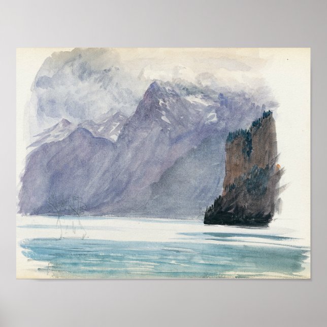 Poster John Singer Sargent - Mountain Lake (Devant)