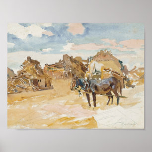 Poster John Singer Sargent - Mules and Ruins