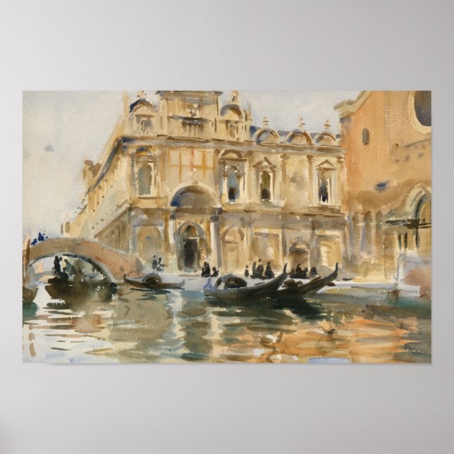 Poster John Singer Sargent - Rio dei Mendicanti, Venice (Devant)