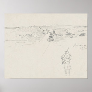 Poster John Singer Sargent - Road at Peronne