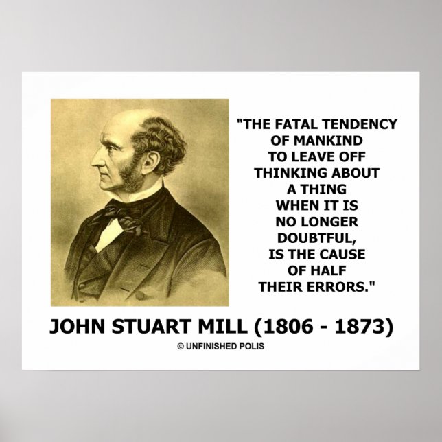 Poster John Stuart Mill Tendance fatale Cause demi-erreur (Devant)