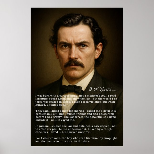 Poster John Wesley Hardin | La loi avec l'esprit d'un uni (Devant)