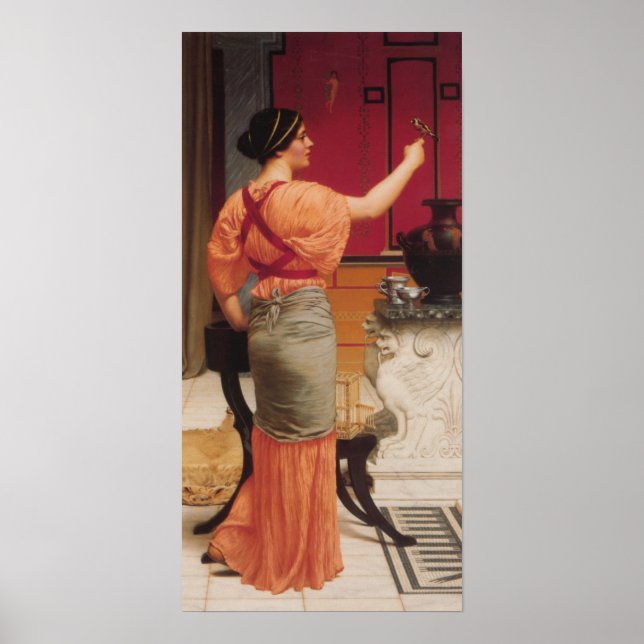 Poster John William Godward - Lesbia avec son Bruant (Devant)