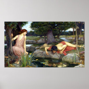 Poster John William Waterhouse Echo et Narcissus