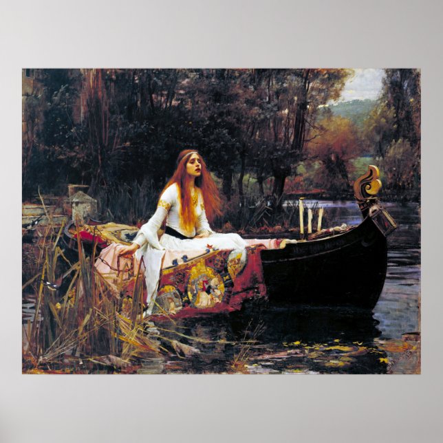 Poster John William Waterhouse La Dame De Shalott (Devant)