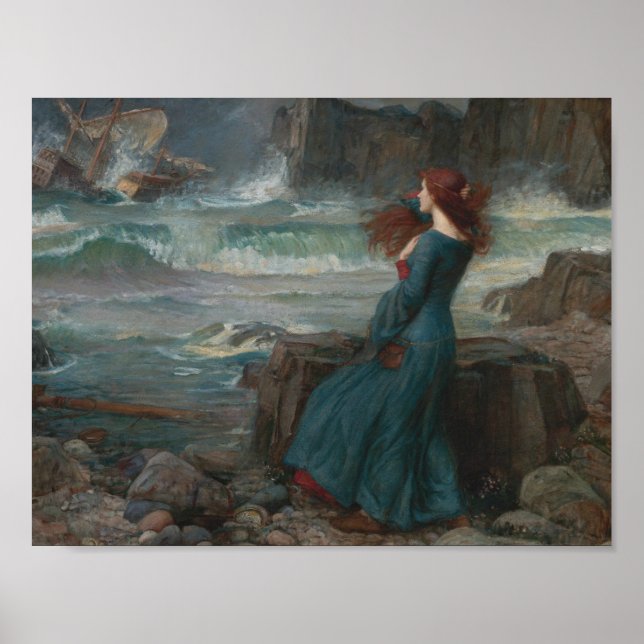 Poster John William Waterhouse - Miranda - La tempête (Devant)