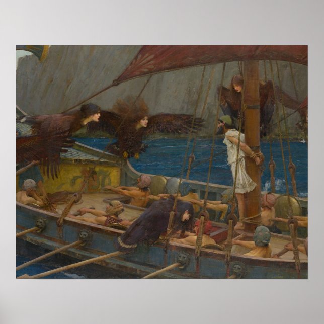 Poster John William Waterhouse - Ulysses et Sirens (Devant)
