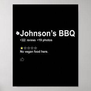 Poster Johnson's Bbq No Vegan Food Here One Star In Back