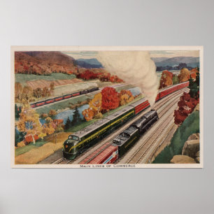 Poster Johnstown, Pennsylvanie (trains de commerce)