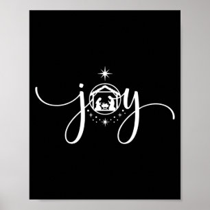 Poster Joie chrétienne de la Nativité de Noël - joie' Ave