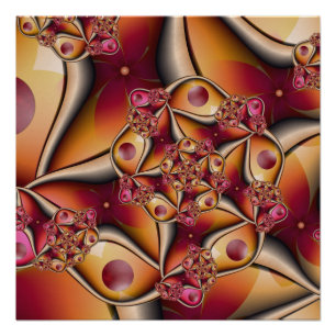 Poster Joie colorée Abstraite Rouge Orange Imaginaire Fra