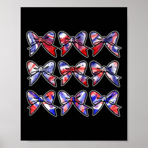 Poster Joie du 4 juillet Grand nœud papillon Tie Dye Pom-