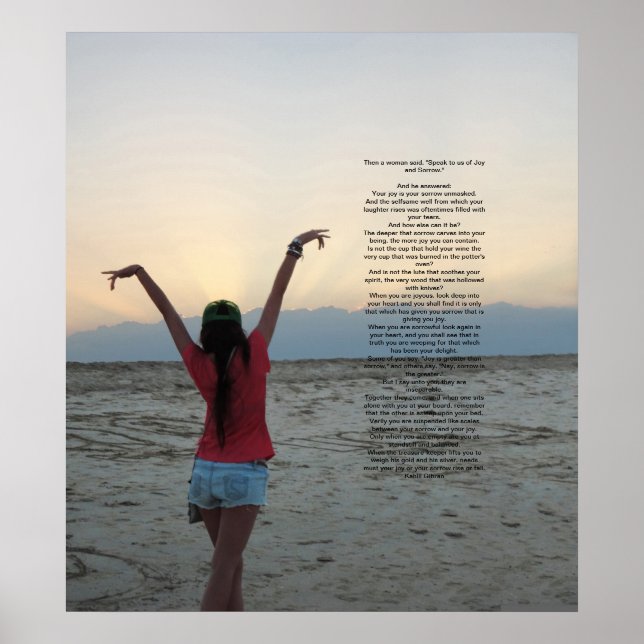 Poster Joie et chagrin par Kahlil Gibran (Devant)