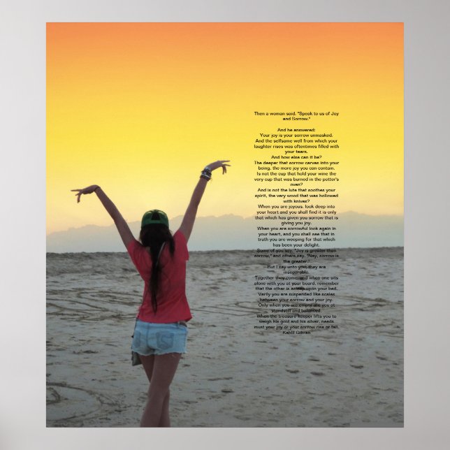 Poster Joie et chagrin par Kahlil Gibran (Devant)