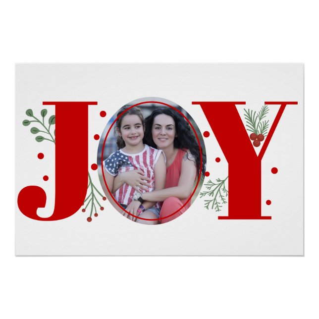 Poster Joie rouge et verte, baies photo de Noël (Devant)