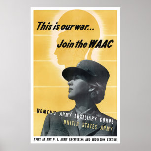 Poster Joignez le WAAC -- 2ÈME GUERRE MONDIALE