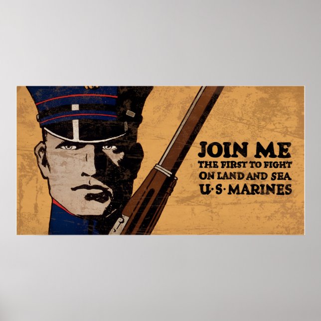 Poster Joignez-vous à moi Land Sea US Marines (Devant)