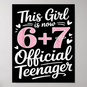 Poster Joli 13e anniversaire 13 ans 67 Anniversaire drôle