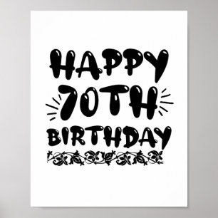Poster Joli 70e anniversaire décoratif heureux, soixante-