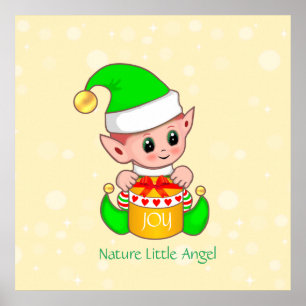 Poster Joli ange de Noël elfique dans la nature
