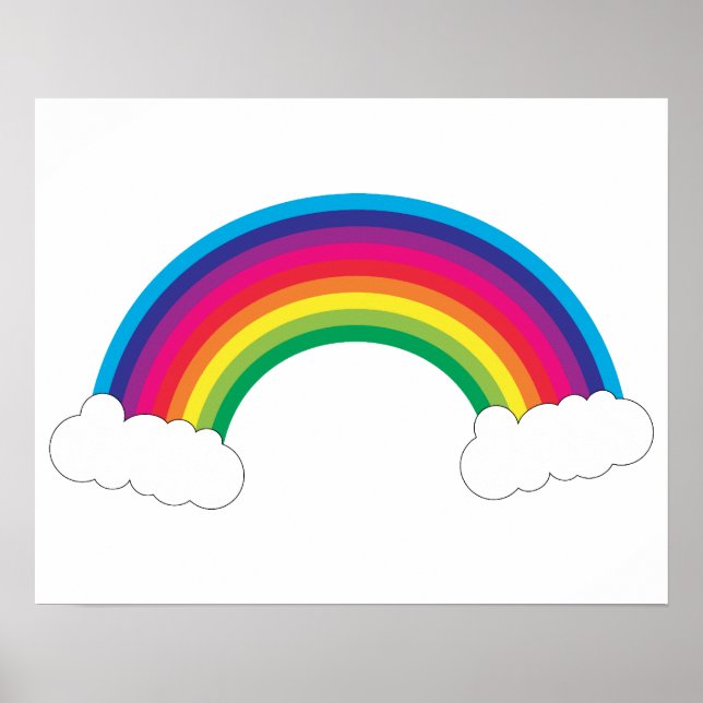 Poster Joli arc en ciel et nuages (Devant)