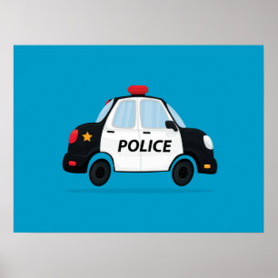 Poster Joli Art de Voiture de Police