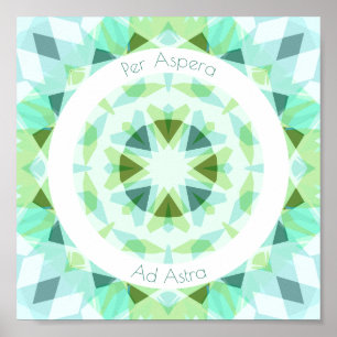 Poster Joli bleu vert par Aspera Ad Astra Star Nursery