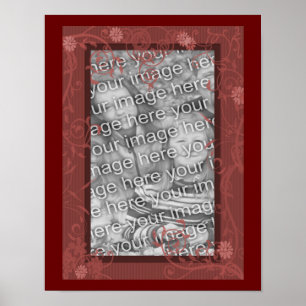 Poster Joli cadre de design floral Créer votre propre pho