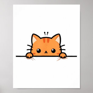 Poster Joli chaton orange qui vous regarde en passant la
